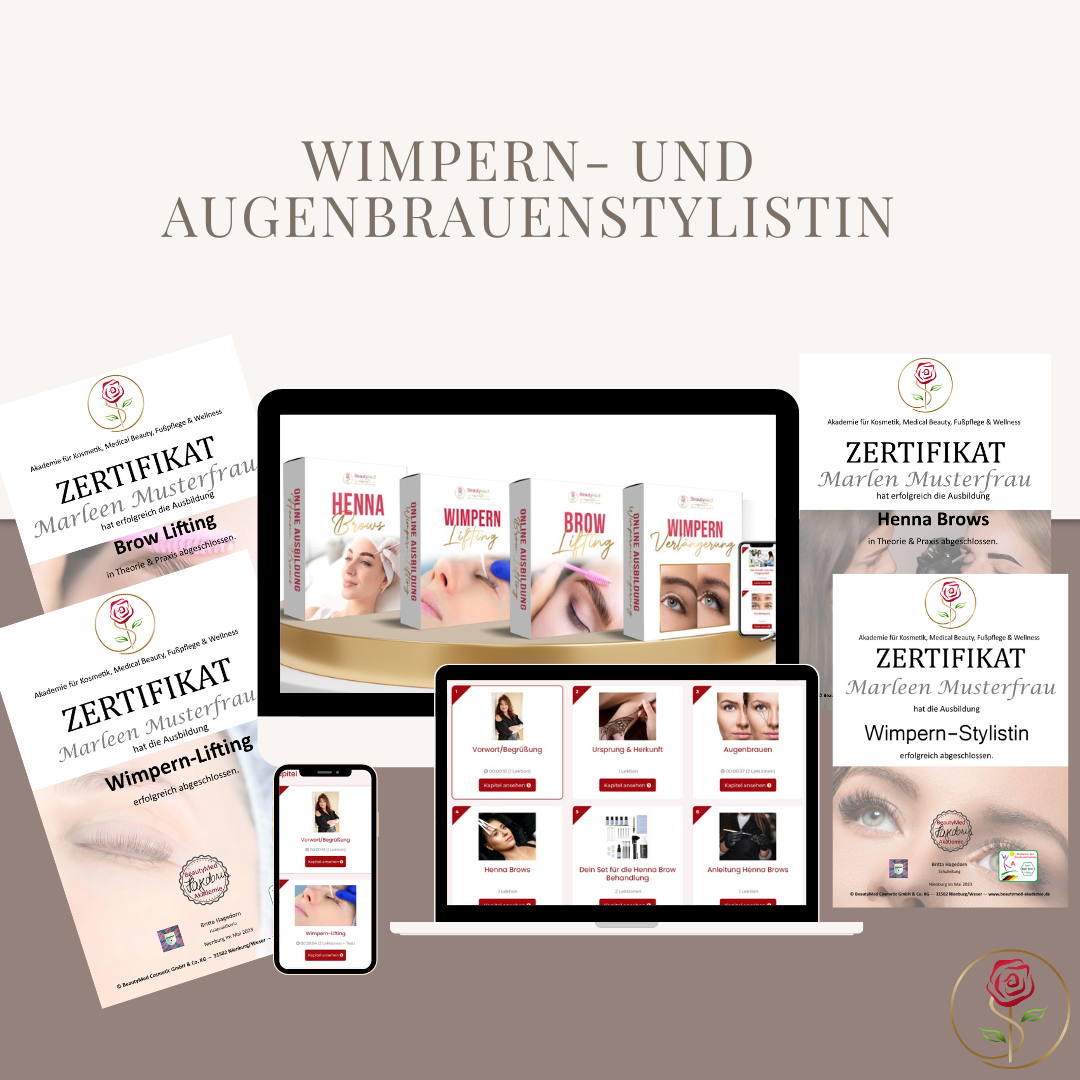 Online-Ausbildung - Ausbildungsbundle: "Wimpern und Augenbrauenstylistin"
